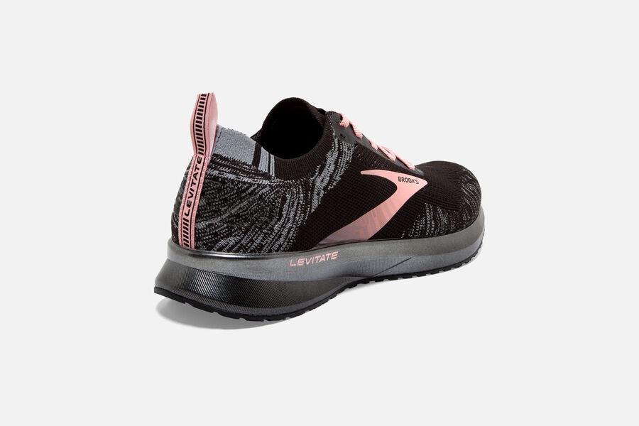 Brooks Running Shoes Womens Black/Grey/Pink - Levitate 4 Road - 3861-STAIQ